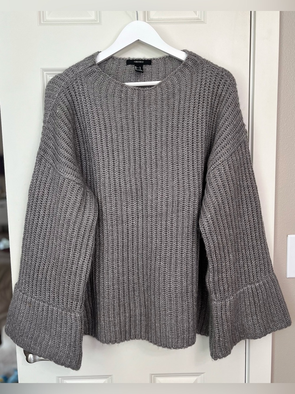 Forever 21 Ribbed Knit Sweater with Oversized Sleeves